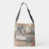 Alice in Wonderland Mad Tea Party Kunst Crossbody Tas (Achterkant)