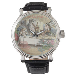 Alice in Wonderland Mad Tea Party Kunst Horloge