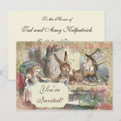Alice in Wonderland Mad Tea Party Kunst Kaart (Voorkant / Achterkant)