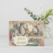 Alice in Wonderland Mad Tea Party Kunst Kaart (Staand voorkant)