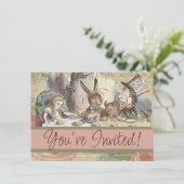 Alice in Wonderland Mad Tea Party Kunst Kaart (Staand voorkant)