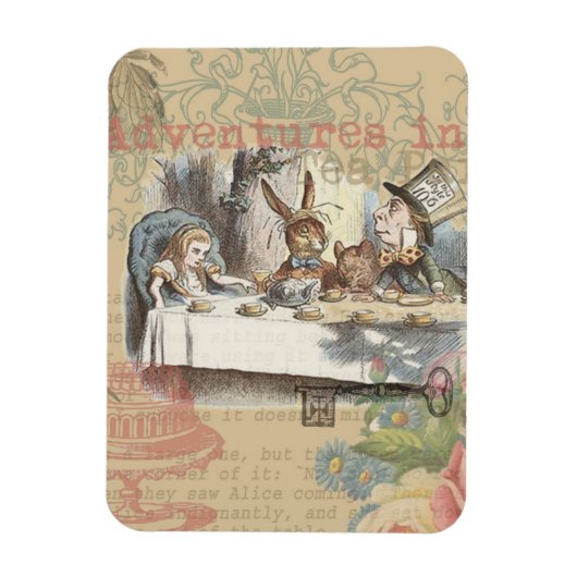 Alice in Wonderland Mad Tea Party Kunst Magneet (Verticaal)