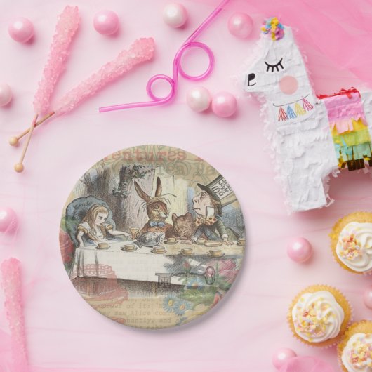 Alice in Wonderland Mad Tea Party Kunst Papieren Bordje (Feest)
