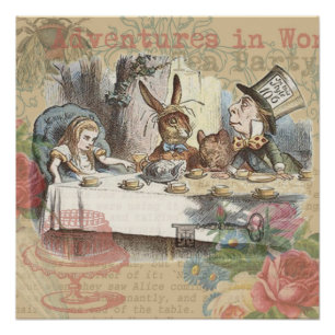 Alice in Wonderland Mad Tea Party Kunst Perfect Poster