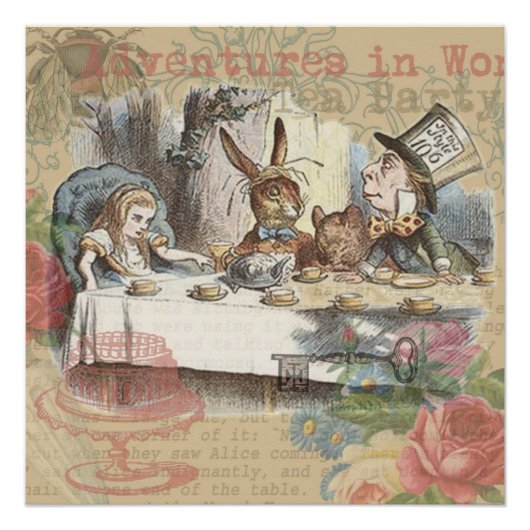Alice in Wonderland Mad Tea Party Kunst Perfect Poster (Voorkant)