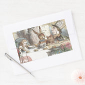 Alice in Wonderland Mad Tea Party Kunst Rechthoekige Sticker (Envelop)