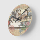 Alice in Wonderland Mad Tea Party Kunst Ronde Klok (Hoek)
