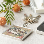 Alice in Wonderland Mad Tea Party Kunst Sleutelhanger (Zijkant)