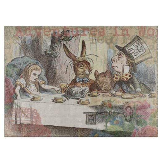 Alice in Wonderland Mad Tea Party Kunst Snijplank (Voorkant)