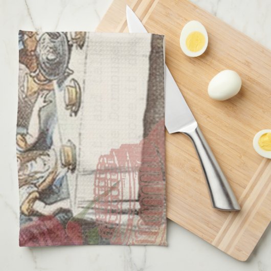 Alice in Wonderland Mad Tea Party Kunst Theedoek (Quarter Fold)