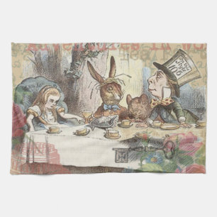 Alice in Wonderland Mad Tea Party Kunst Theedoek