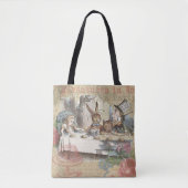 Alice in Wonderland Mad Tea Party Kunst Tote Bag (Voorkant)