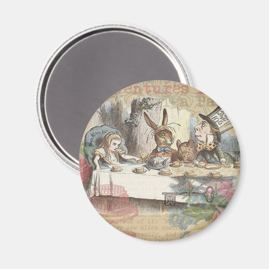 Alice in Wonderland Mad Tea Party Magneet (Voorkant / Achterkant)