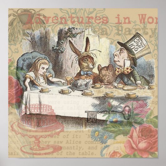 Alice in Wonderland Mad Tea Party Poster (Voorkant)