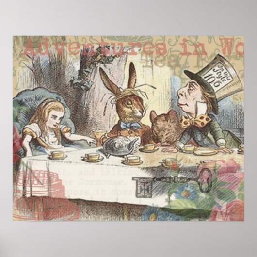 Alice in Wonderland Mad Tea Party Poster (Voorkant)