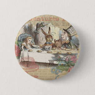 Alice in Wonderland Mad Tea Party Ronde Button 5,7 Cm