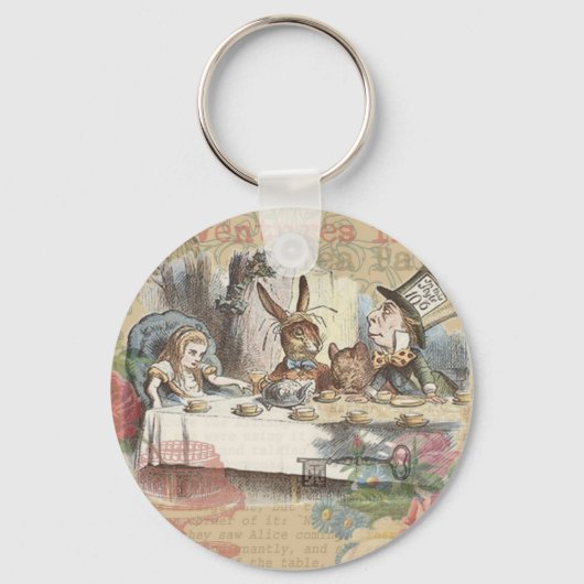Alice in Wonderland Mad Tea Party Sleutelhanger (Voorkant)