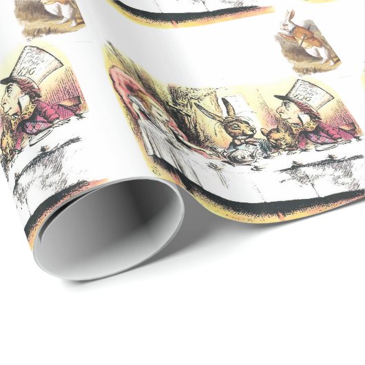 Alice in Wonderland Mad Tea Party Whit Rabbit Wrap Cadeaupapier (Rol Hoek)