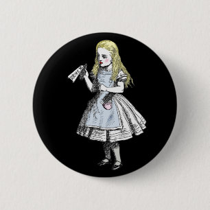 Alice in Wonderland Magic Drink me Bottle Pin Ronde Button 5,7 Cm