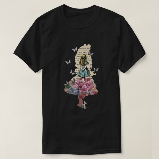Alice in Wonderland Magical Garden  Book T-shirt (Design voorkant)
