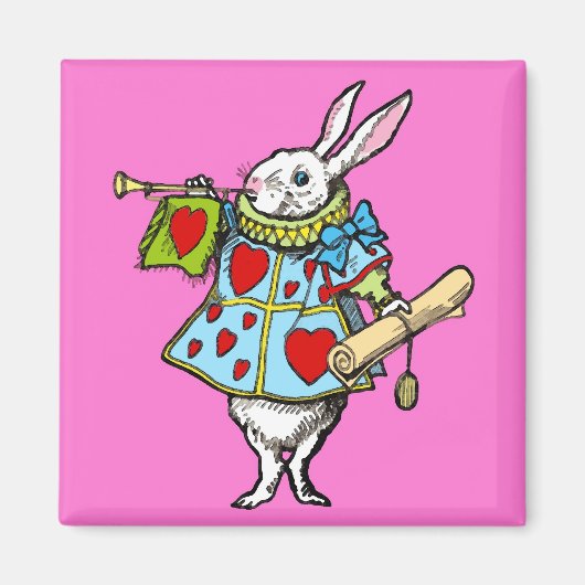 Alice in Wonderland Magneet Konijn Harten Rood (Voorkant)