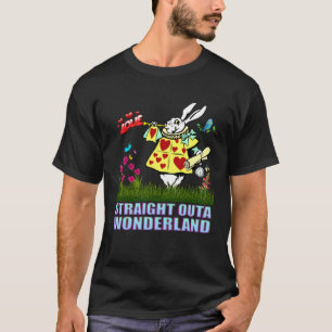 Alice in Wonderland Mannen Vrouwen Kinder Wit Koni T-shirt