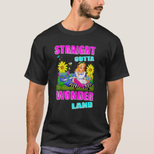 Alice in Wonderland-Mannen Vrouwen Kinderen recht T-shirt