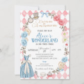 Alice in Wonderland, Meisje 3e verjaardags theepar Kaart (Voorkant)
