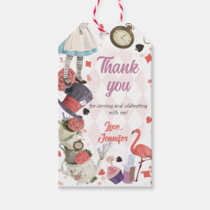 Alice in Wonderland Meisje Baby Shower Cadeautag Cadeaulabel
