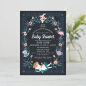 Alice in Wonderland Meisje Baby shower Kaart (Staand voorkant)