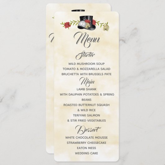 Alice in Wonderland Menu (Voorkant / Achterkant)