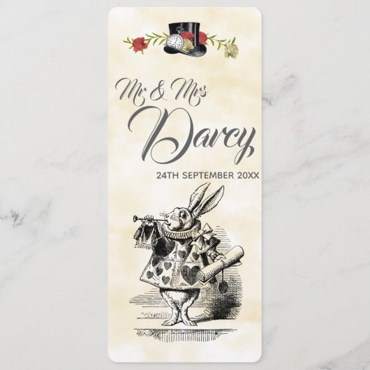 Alice in Wonderland Menu (Achterkant)