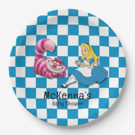 Alice in Wonderland met Cheshire Cat Baby shower Papieren Bordje