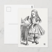 Alice in Wonderland, met de "Drink me"-fles Briefkaart (Voorkant / Achterkant)