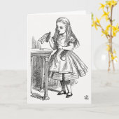 Alice in Wonderland, met de "Drink me"-fles Kaart (Gele Bloem)
