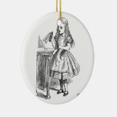 Alice in Wonderland, met de "Drink me"-fles Keramisch Ornament (Rechts)