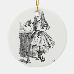 Alice in Wonderland, met de "Drink me"-fles Keramisch Ornament