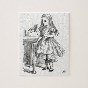 Alice in Wonderland, met de "Drink me"-fles Legpuzzel