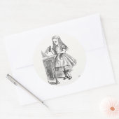 Alice in Wonderland, met de "Drink me"-fles Ronde Sticker (Envelop)