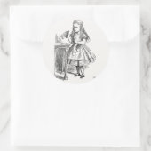 Alice in Wonderland, met de "Drink me"-fles Ronde Sticker (Tas)