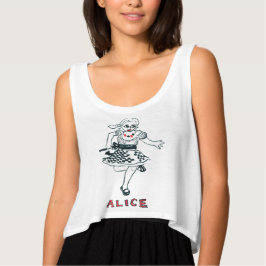 ALICE in Wonderland met de Hand Geschilderde Kunst T-shirt