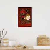 Alice in Wonderland met "de kat van Cheshire" Poster (Keuken)