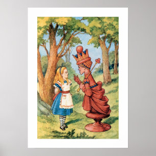 Alice in Wonderland met de koning Poster