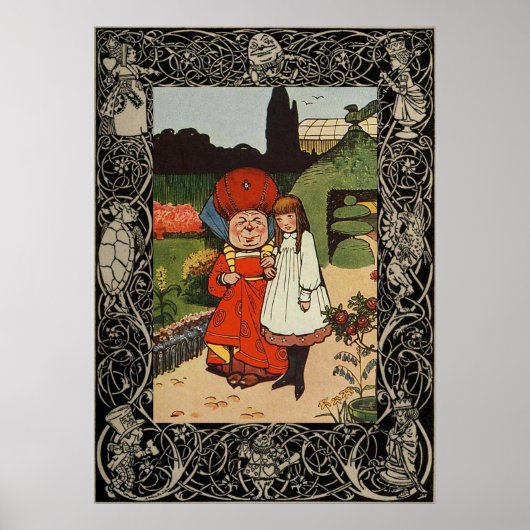 Alice in Wonderland met de koningin Poster (Voorkant)