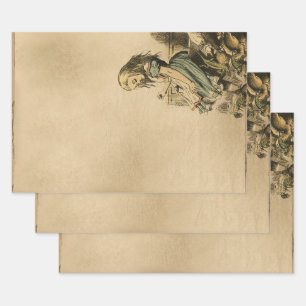  Alice in Wonderland met dieren Inpakpapier Vel