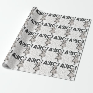 Alice in Wonderland met Drink-ik-flessentrommel Cadeaupapier