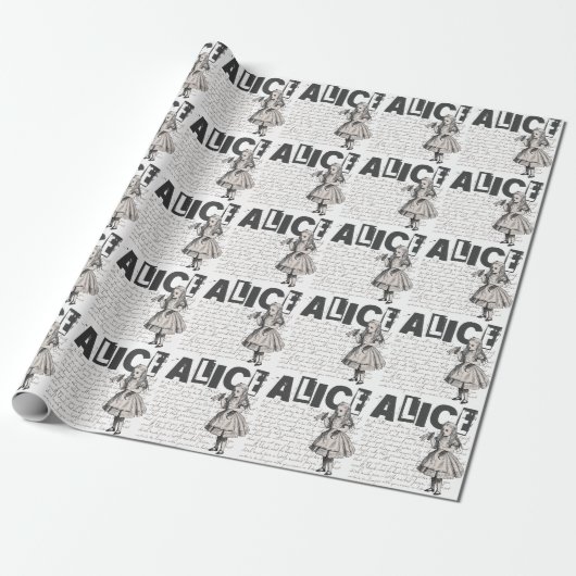Alice in Wonderland met Drink-ik-flessentrommel Cadeaupapier (Uitgerold)