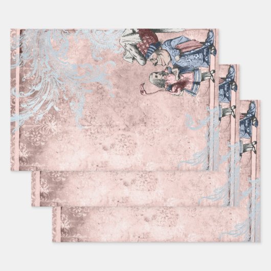 Alice in Wonderland met Duchess Pink Inpakpapier Vel (Set)