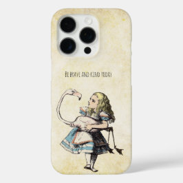 Alice in Wonderland met een flamingo iPhone 16 Pro Hoesje