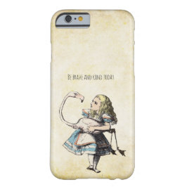 Alice in Wonderland met een flamingo iPhone 16 Pro Hoesje